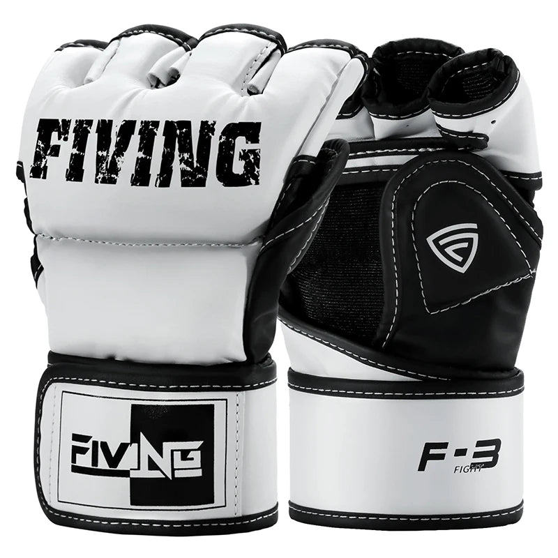Guantes de MMA y Boxeo Medio Dedo FIVING (Cuero PU)