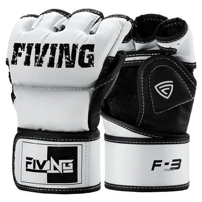 Guantes de MMA y Boxeo Medio Dedo FIVING (Cuero PU)