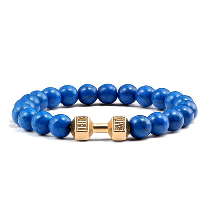 Pulsera Fitness con Mancuerna (Piedras Naturales)