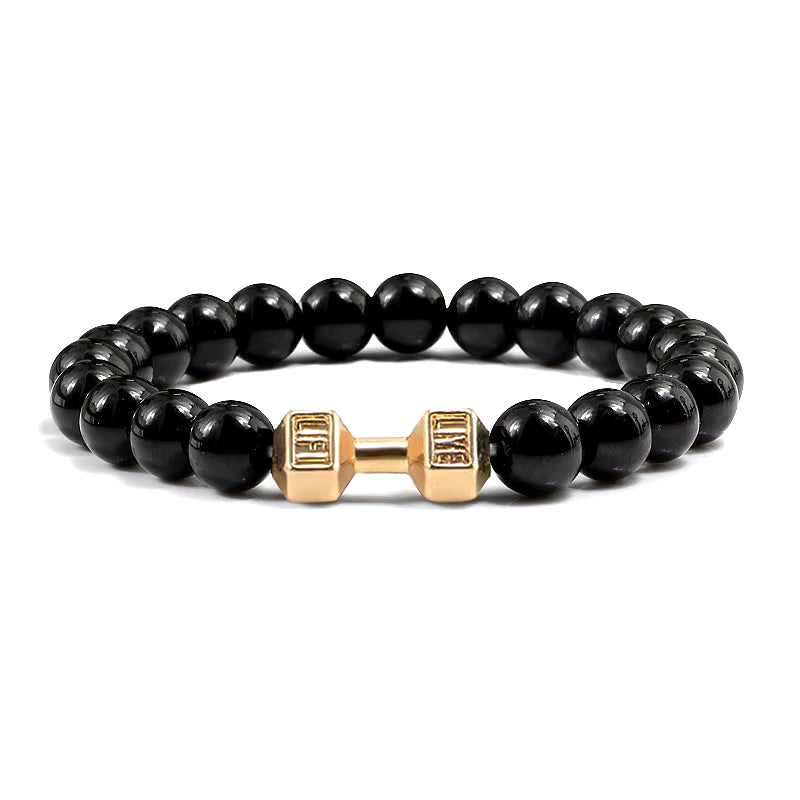 Pulsera Fitness con Mancuerna (Piedras Naturales)