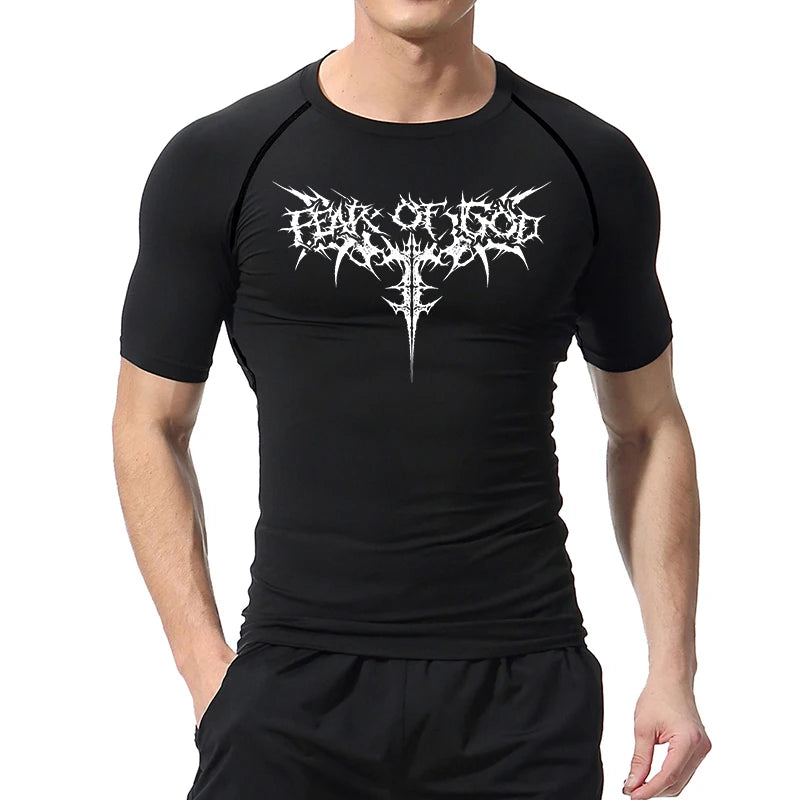 Remera de Compresión Estampada (Manga Corta)