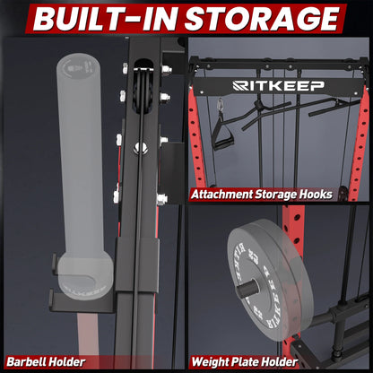 Multigimnasio Power Rack con Poleas Cruzadas 