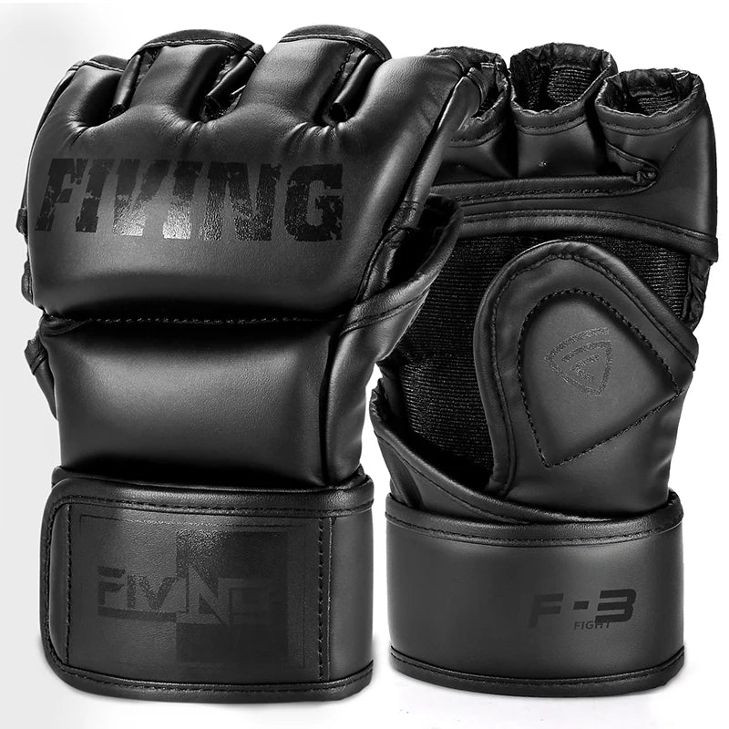 Guantes de MMA y Boxeo Medio Dedo FIVING (Cuero PU)