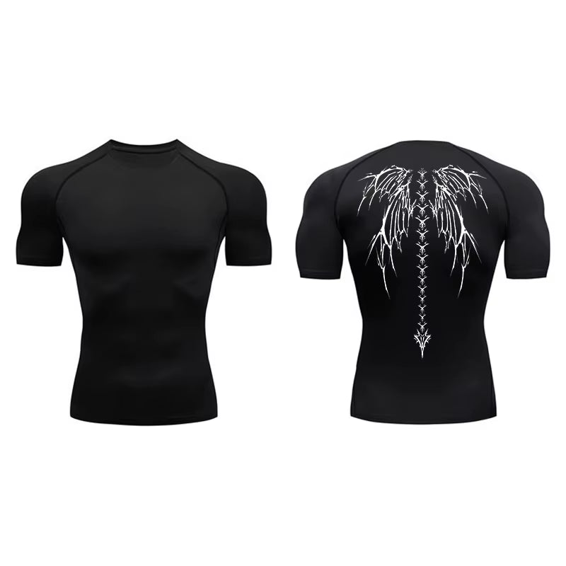 Remera de Compresión Estampada (Manga Corta)