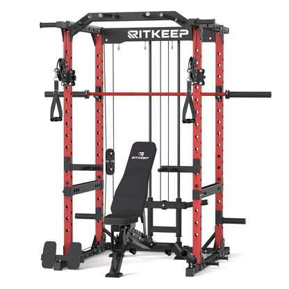 Multigimnasio Power Rack con Poleas Cruzadas 
