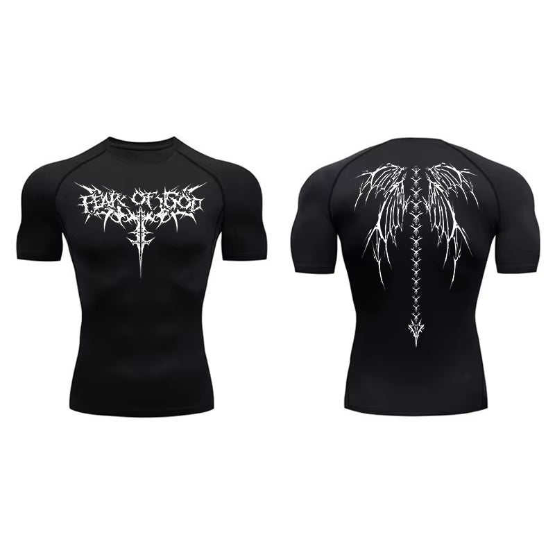 Remera de Compresión Estampada (Manga Corta)