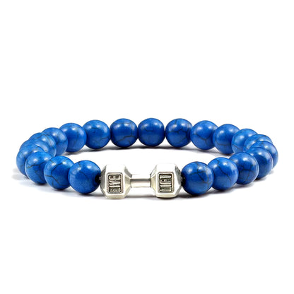 Pulsera Fitness con Mancuerna (Piedras Naturales)