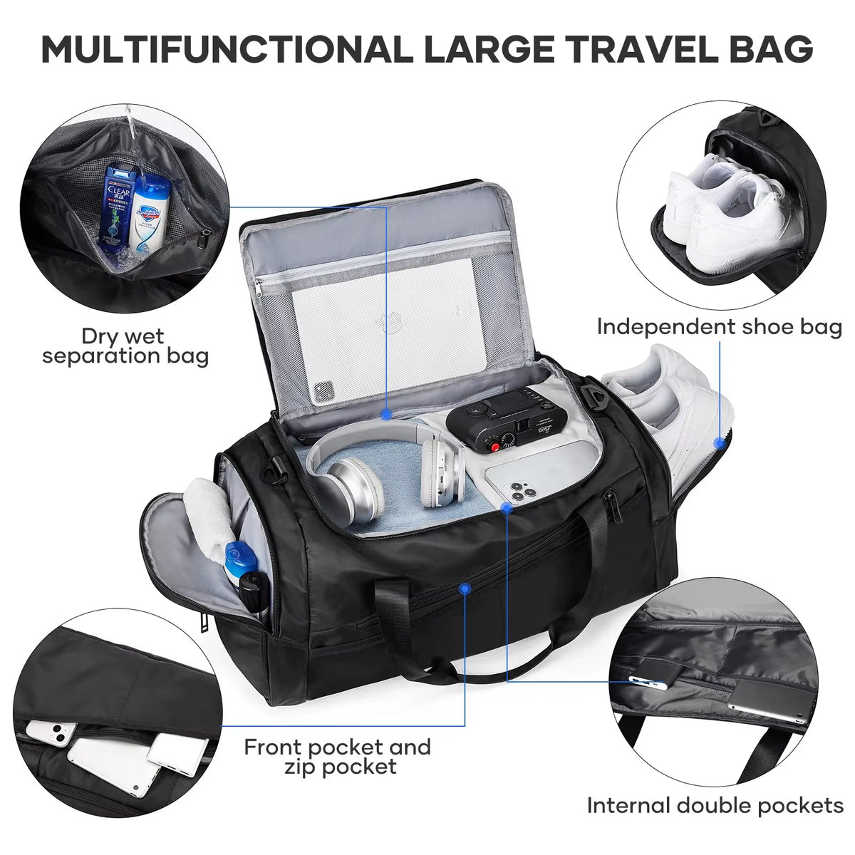 Bolso Deportivo con Compartimento para Calzado (40L)
