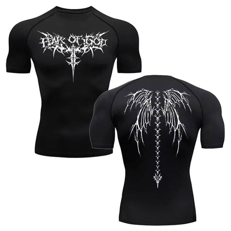Remera de Compresión Estampada (Manga Corta)