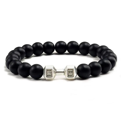 Pulsera Fitness con Mancuerna (Piedras Naturales)