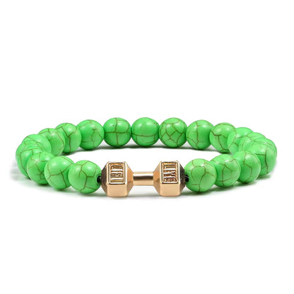 Pulsera Fitness con Mancuerna (Piedras Naturales)
