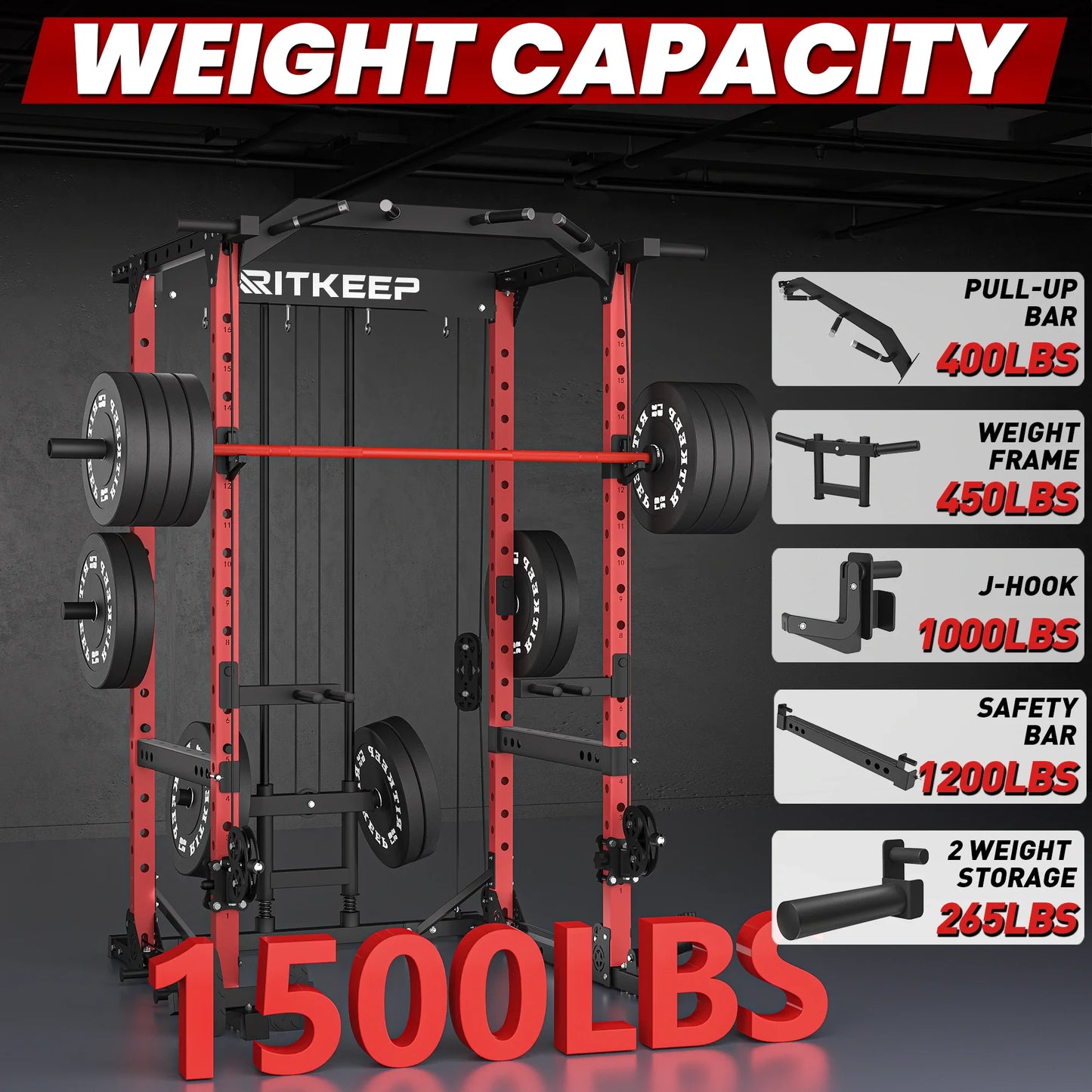 Multigimnasio Power Rack con Poleas Cruzadas 