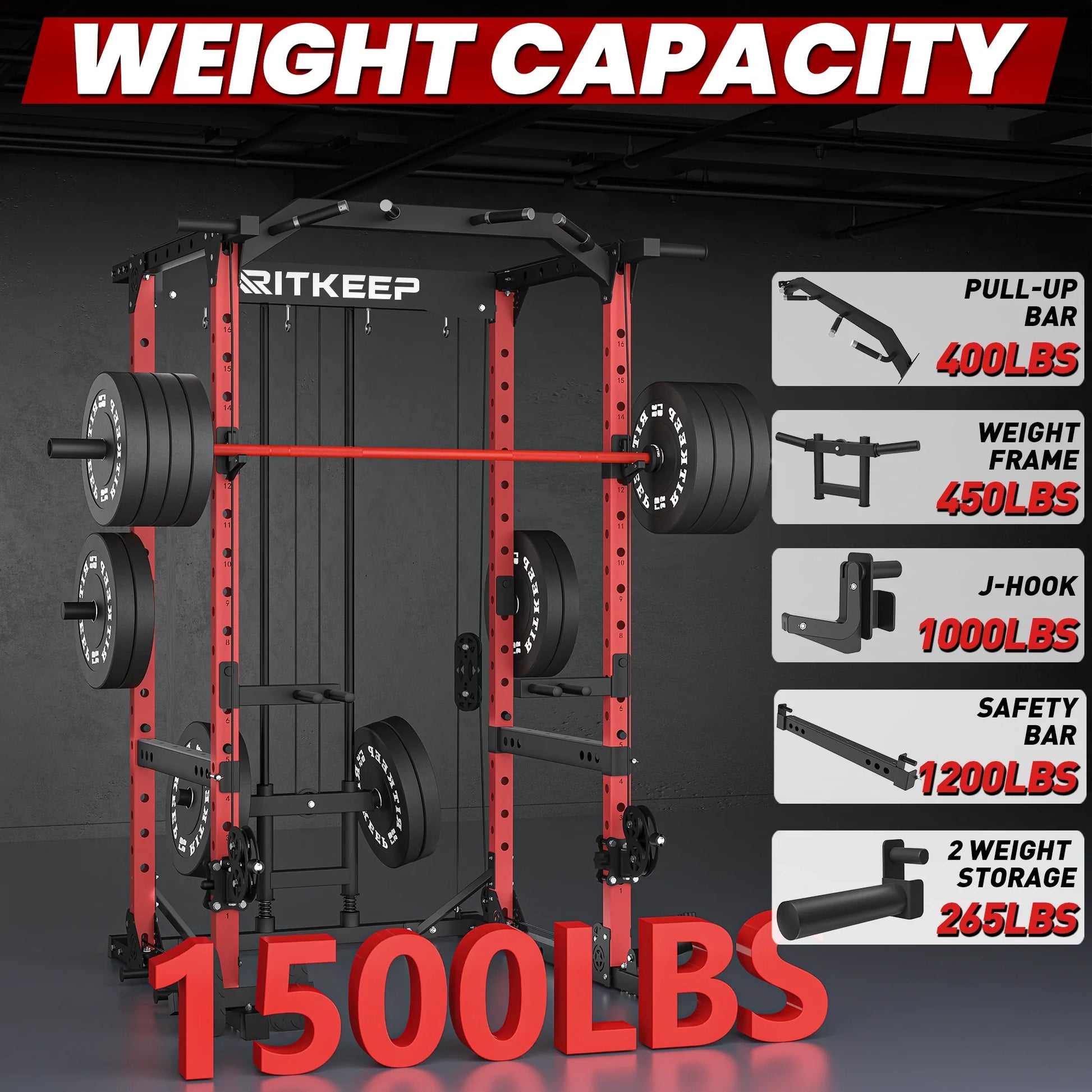 Multigimnasio Power Rack con Poleas Cruzadas 