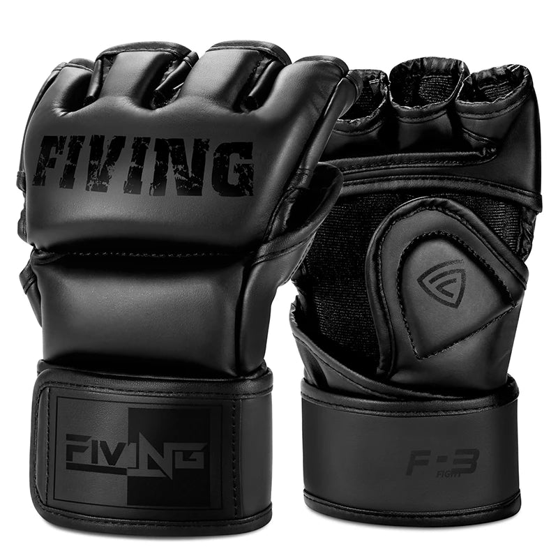 Guantes de MMA y Boxeo Medio Dedo FIVING (Cuero PU)