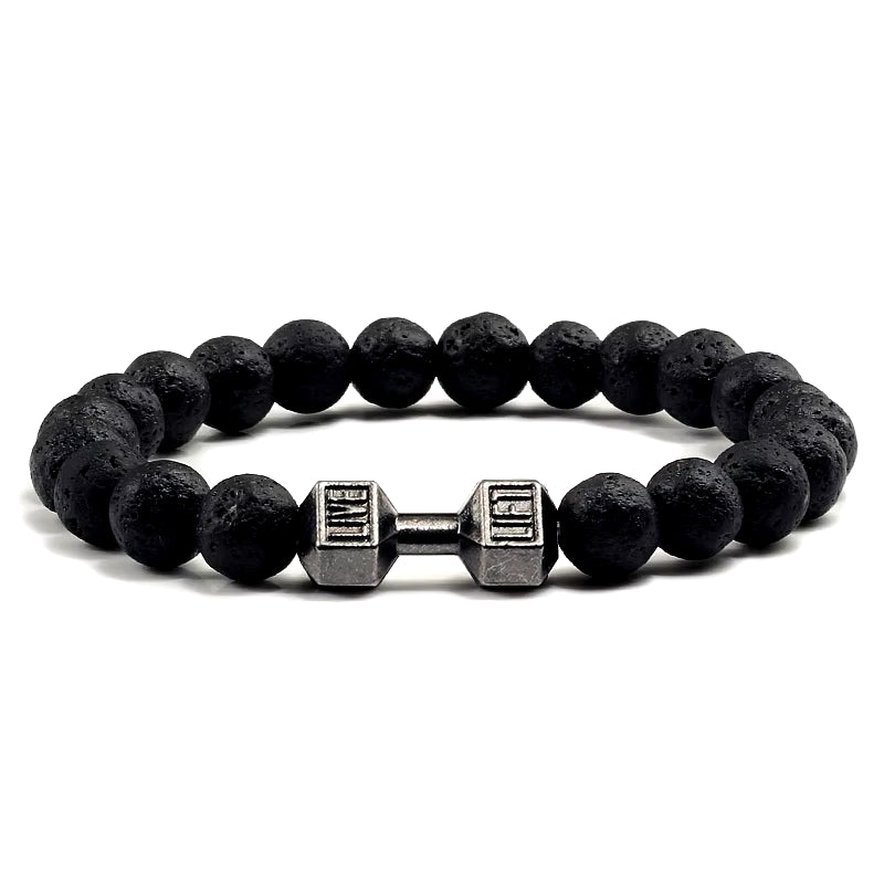 Pulsera Fitness con Mancuerna (Piedras Naturales)