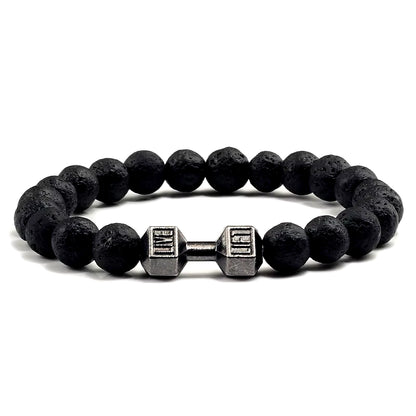 Pulsera Fitness con Mancuerna (Piedras Naturales)