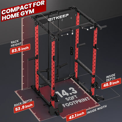 Multigimnasio Power Rack con Poleas Cruzadas 