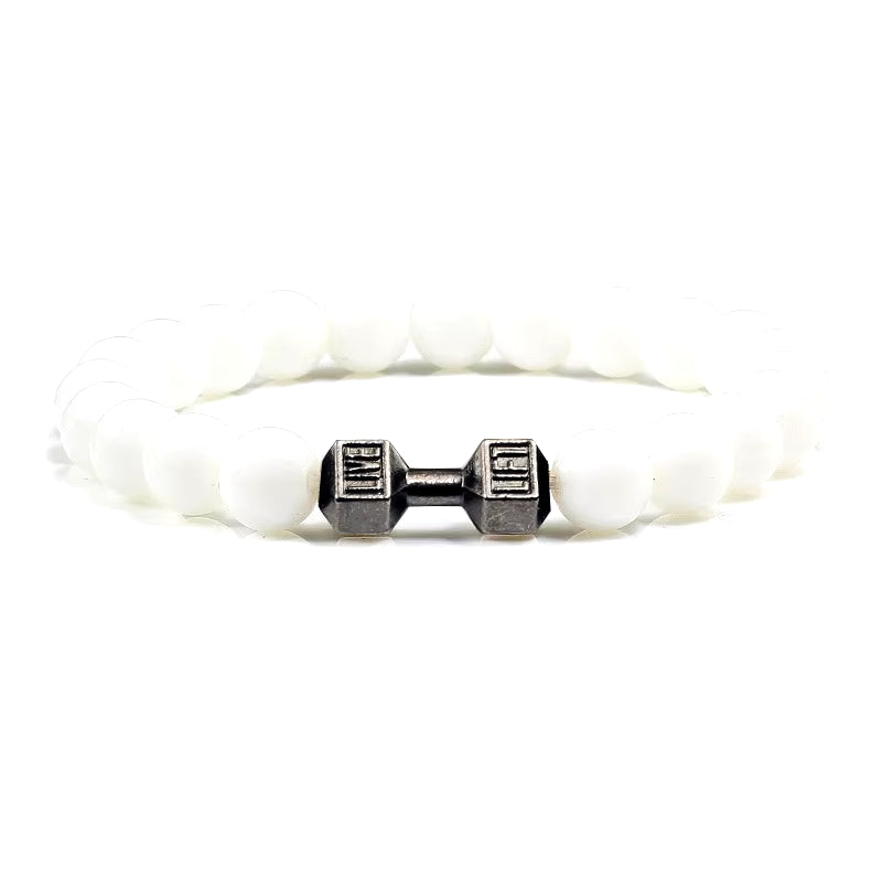 Pulsera Fitness con Mancuerna (Piedras Naturales)