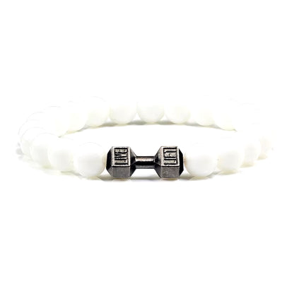 Pulsera Fitness con Mancuerna (Piedras Naturales)