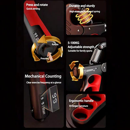 Fortalecedor de Agarre Ajustable (Hand Grip)