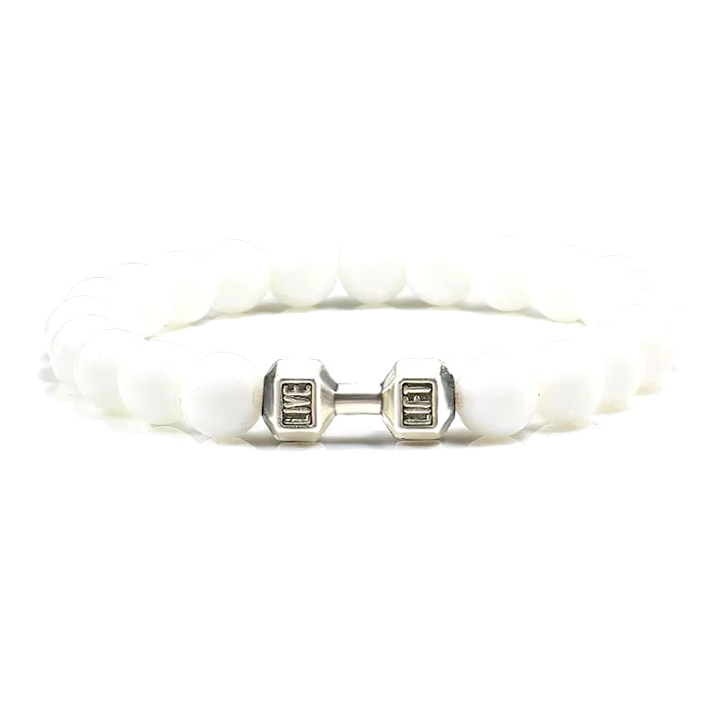 Pulsera Fitness con Mancuerna (Piedras Naturales)