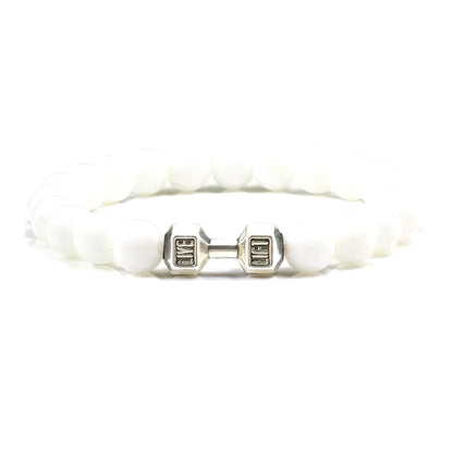 Pulsera Fitness con Mancuerna (Piedras Naturales)