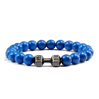 Pulsera Fitness con Mancuerna (Piedras Naturales)