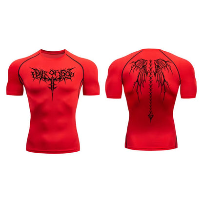 Remera de Compresión Estampada (Manga Corta)
