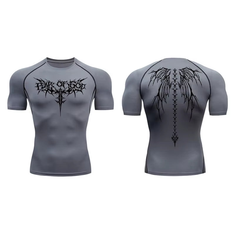 Remera de Compresión Estampada (Manga Corta)