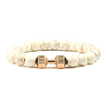 Pulsera Fitness con Mancuerna (Piedras Naturales)