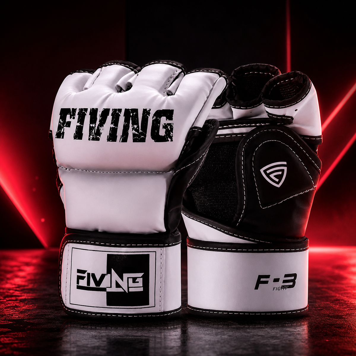 Guantes de MMA y Boxeo Medio Dedo FIVING (Cuero PU)