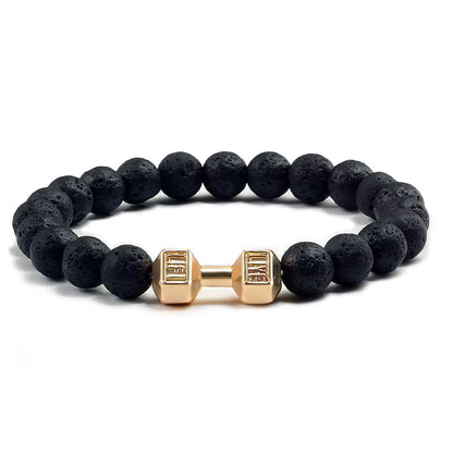 Pulsera Fitness con Mancuerna (Piedras Naturales)