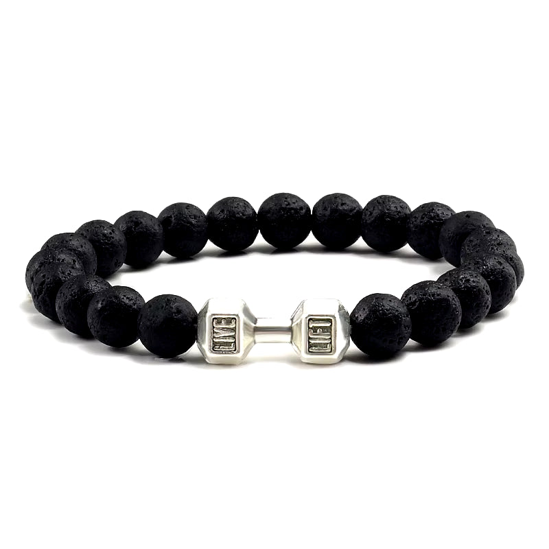 Pulsera Fitness con Mancuerna (Piedras Naturales)