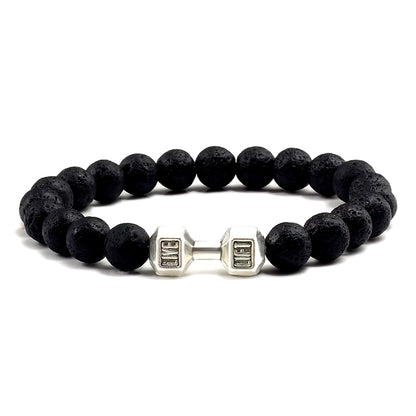 Pulsera Fitness con Mancuerna (Piedras Naturales)
