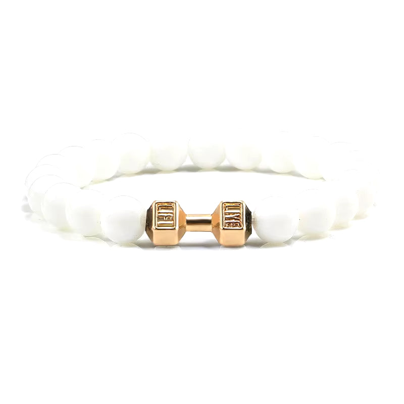Pulsera Fitness con Mancuerna (Piedras Naturales)