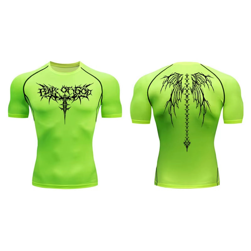 Remera de Compresión Estampada (Manga Corta)