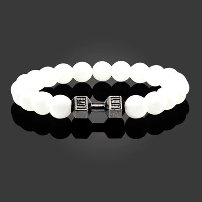 Pulsera Fitness con Mancuerna (Piedras Naturales)
