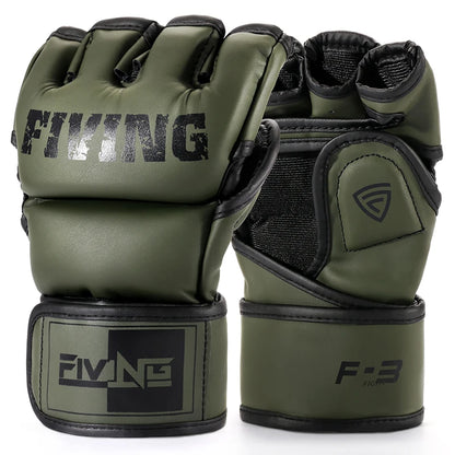 Guantes de MMA y Boxeo Medio Dedo FIVING (Cuero PU)