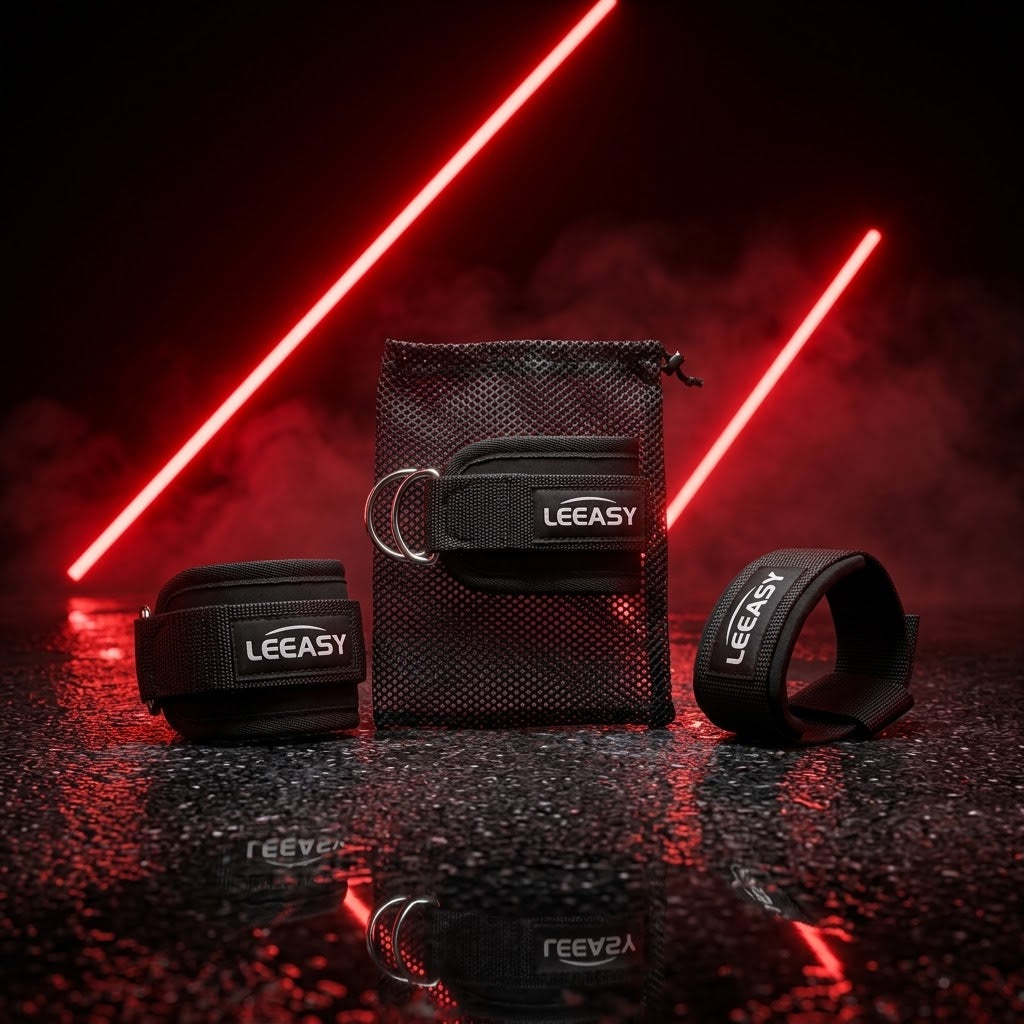 Kit de Musculación: Straps de Levantamiento y Tobilleras para Polea