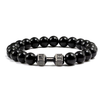 Pulsera Fitness con Mancuerna (Piedras Naturales)