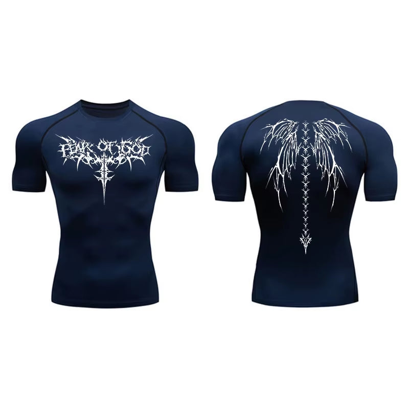 Remera de Compresión Estampada (Manga Corta)
