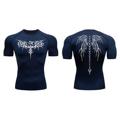 Remera de Compresión Estampada (Manga Corta)